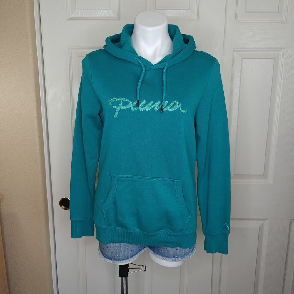 Vintage Y2K Puma jade green sweatshirt hoodie sz L